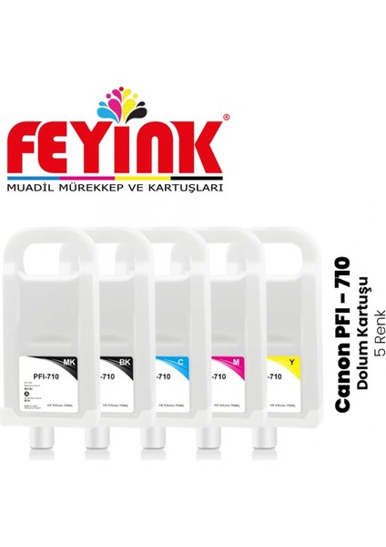 ® TX-3000/TX-3100/TX-4000/TX-4100 PFI-710 Kolay Dolabilen Dolum Kartuşu Çipli 5 Renk