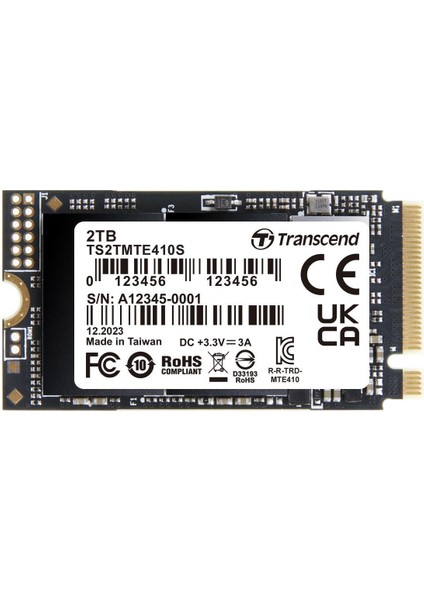 TS2TMTE410S 2tb GEN4X4 3D Tlc Dram-Less 22X42 M.2 Nvme SSD