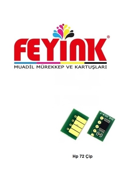 Feyink® Hp 72 Cyan (C) Çip Resetleyicili T610/T770/T790/T795/T1300/T2300 Chip