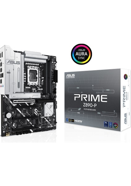 PRIME Z890-P Intel Z890 8400MHZ DDR5 LGA1851 DP HDMI Type-C 4x M2 USB3.2 AURA RGB 2.5Gbit LAN ATX (PRIME Z890-P) Anakart