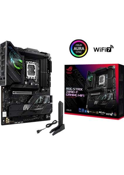 ASUS ROG STRIX Z890-F GAMING WIFI Intel Z890 8600MHZ DDR5 LGA1851   DP HDMI 2xUSB4 5x M2 USB3.2 WiFi 7 + BT AURA RGB 2.5Gbit LAN ATX (ROG STRIX Z890-F GAMING WIFI) Anakart