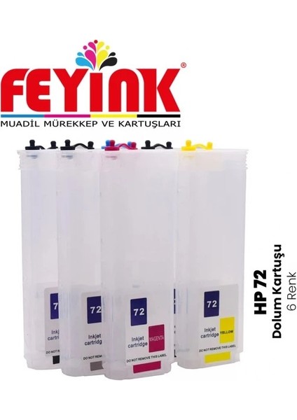 ® T Serisi 72 Kolay Dolabilen Dolum Kartuşu Süper Çipli 6 Renk T610/T770/T790/T795/T1300/T2300