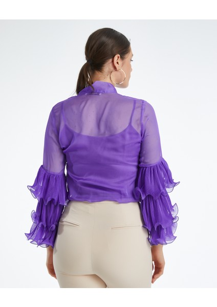 Kadın Mor Gömlek 35215 modelleri