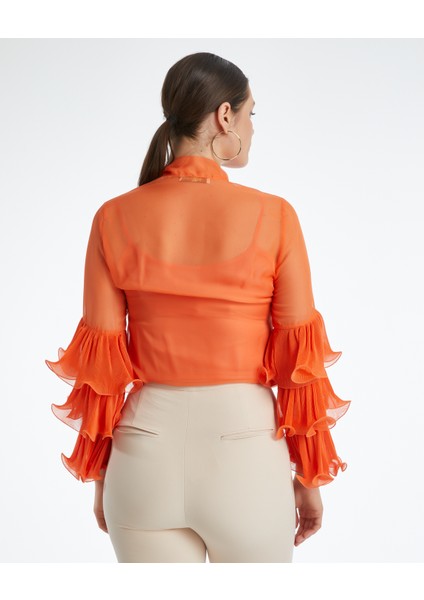 Kadın Turuncu Gömlek 35215 fırsatları