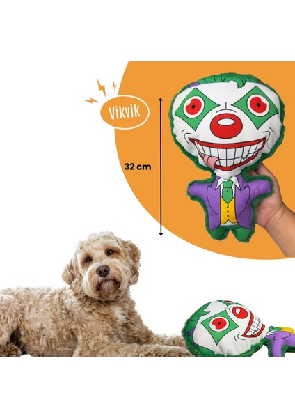 Cadılar Bayramı Temalı Köpek Oyuncak Seti Sesli Peluş Joker ve Joker Ağız Köpek Oyuncakları