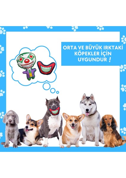 Cadılar Bayramı Temalı Köpek Oyuncak Seti Sesli Peluş Joker ve Joker Ağız Köpek Oyuncakları