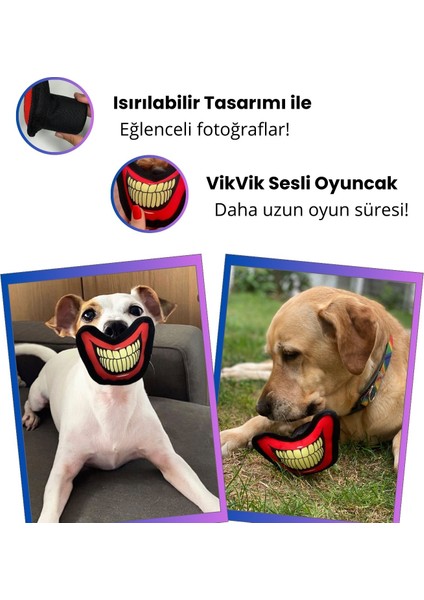 Cadılar Bayramı Temalı Peluş Joker Ağızı Köpek Oyuncağı Isırılan Köpek Aksesuarı