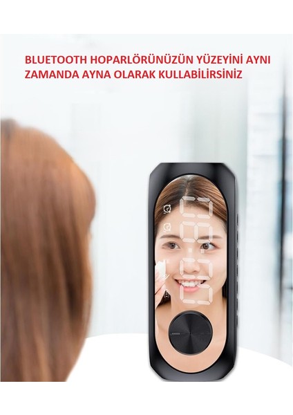 Çok Fonksiyonlu Dijital Saat Bluetooth Hoparlör Hafıza Kartı USB ve Aux Girişi Şık Tasarım Üstün Performans Işıklı Aynalı modelleri