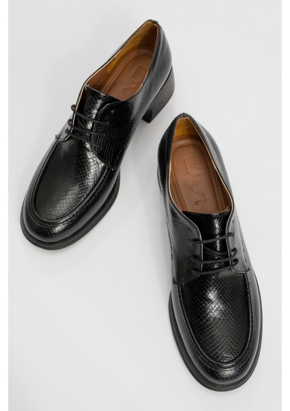 Chies Siyah Desenli Bağcıklı Kadın Loafer Ayakkabı fiyatları