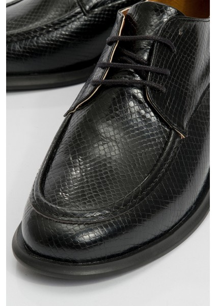 Chies Siyah Desenli Bağcıklı Kadın Loafer Ayakkabı modelleri