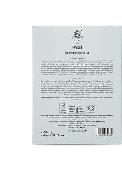 Ice Edc Kolonya 250 ml 2'li Set