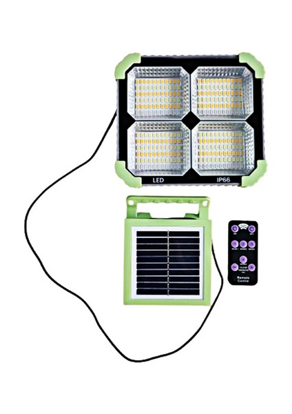 Güneş Enerjili 5 Farklı Mod Portatif Taşınabilir 264 Gün Işığı Beyaz LED Projektör+1 Acil Durum Modu