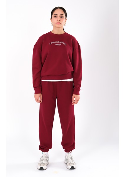 Zero Give Relaxed Fit Sweatshirt Kadın - Bordo indirimleri