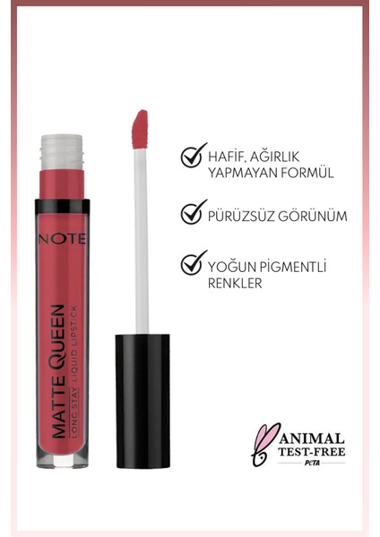 Matte Queen Lipstick Kalıcı Mat Likit Ruj - 12 Blush Amour - Pembe fiyatları