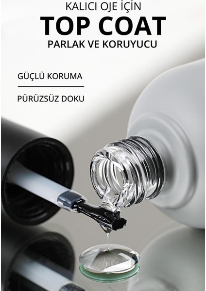 Momo Professional 14 ml Top Coat  Şeffaf Kalıcı Oje