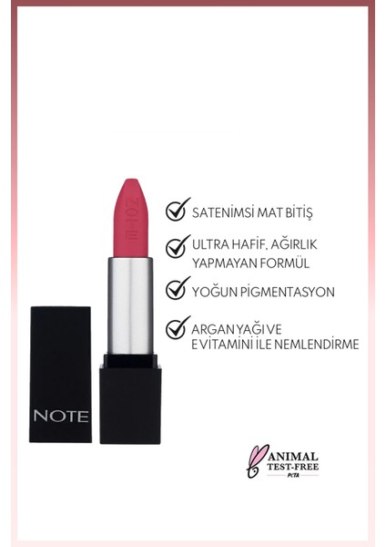 Mattever Lipstick 14 Dear Cherry Yarı Mat Saten Bitişli Ruj - Pembe