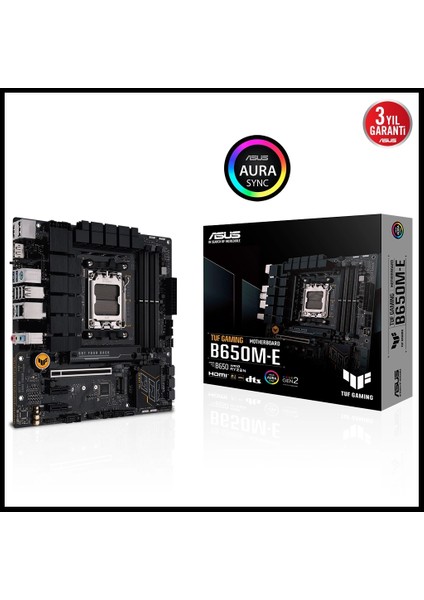 Tuf Gamıng B650M-E, 4xddr5, 2x M.2, Hdmı, 2xdp, Type-C, Amd Ryzen 7000 Serisi, Am5 Soket Anakart