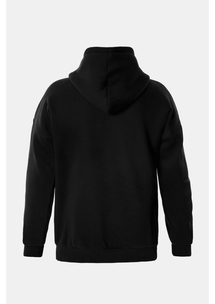 Fermuarlı Kapüşonlu Oversize Sweatshirt - Siyah fiyatları