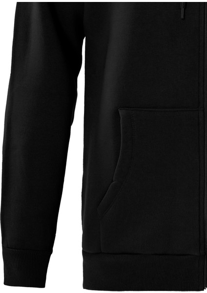 Fermuarlı Kapüşonlu Oversize Sweatshirt - Siyah indirimleri