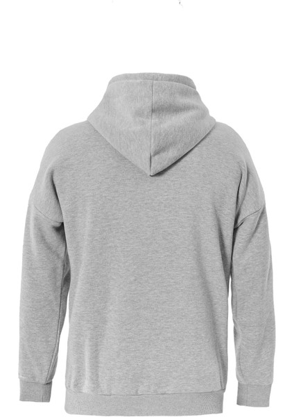 Fermuarlı Kapüşonlu Oversize Sweatshirt - Gri fiyatları