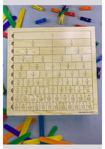 Kesir Takımı Kesir'li Sayıları Eğlenerek Öğreten Eğitici Matematik Oyunları Ahşap Özel Tasarım indirimleri