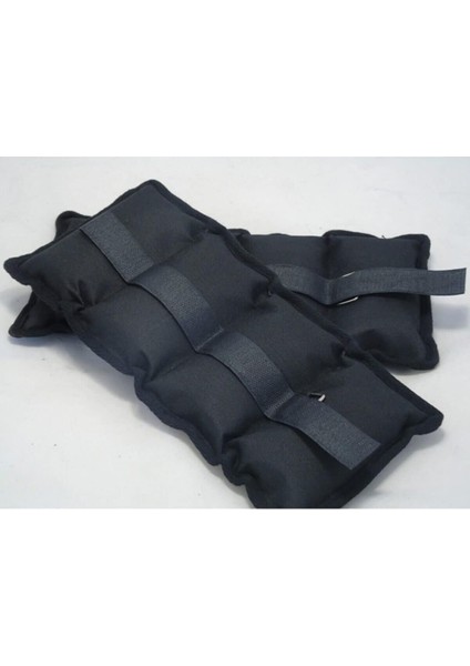 El ve Ayak Bilek Ağırlığı 2x1 kg Kum Torbası Korsesi Ağırlık Kas Güçlendirmek Pilates 1kg Siyah Set