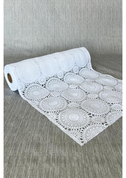 Pvc Şeffaf Kaplama Kaydırmaz Dolap Içi Kaymaz Dantel Raf Örtüsü - 1009-H-DANTEL