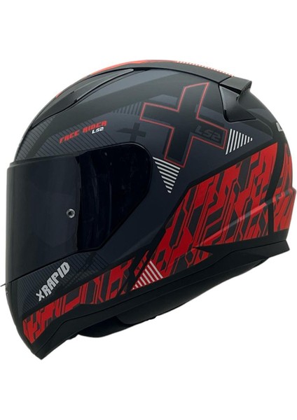 Rapıd 2 Xtreet Mat Siyah-Kırmızı Kask Siyah Cam