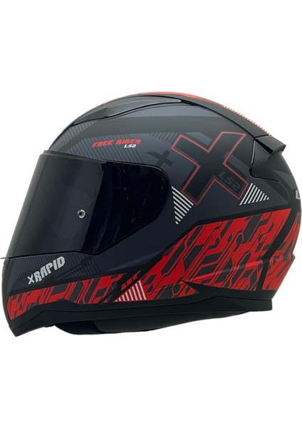 Rapıd 2 Xtreet Mat Siyah-Kırmızı Kask Siyah Cam