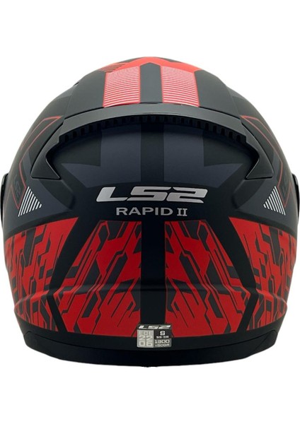 Rapıd 2 Xtreet Mat Siyah-Kırmızı Kask Siyah Cam