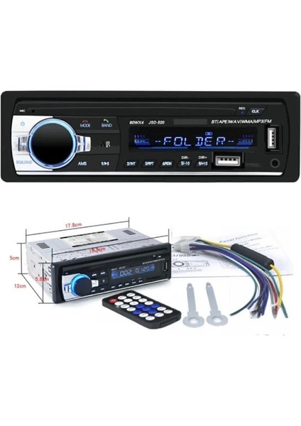 P520 Bluetooth Oto Teyp 2xusb Radyo Mp3 Aux