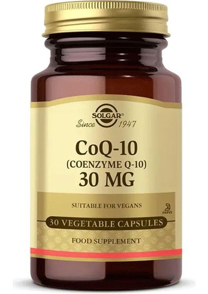 Coenzyme Q-10 30 Mg 30 Kapsül 30 Mg Koenzim Q-10 Içeren Kapsül Formundaki Takviye.