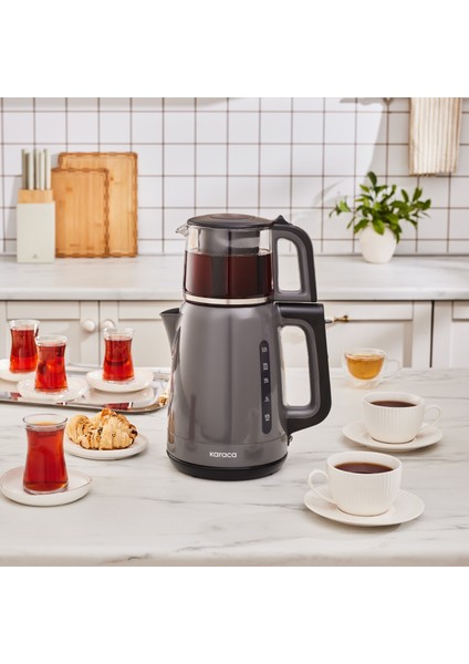 Mega Tea 1501 Cam Çay Makinesi Space Gray 1500 W