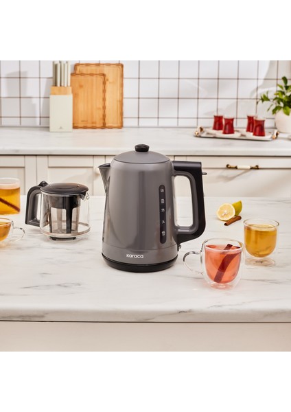 Mega Tea 1501 Cam Çay Makinesi Space Gray 1500 W