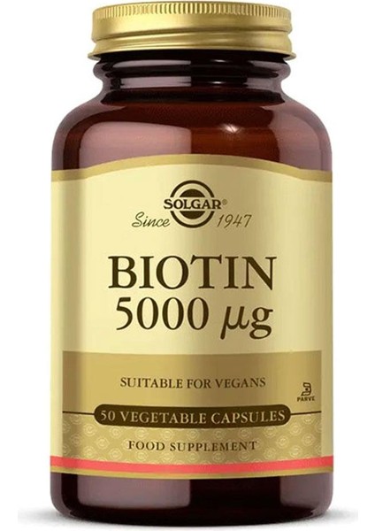 Biotin 5000 Mcg 50 Kapsül 5000 Mcg Biotin Takviye.