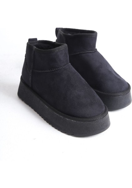 Kadın Mini Nubuk Bot Içi Tüylü Yüksek Taban