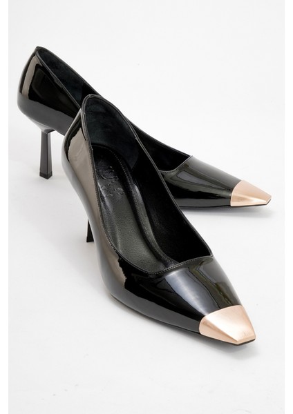Moanda Siyah Rugan Kadın Ince Topuklu Ayakkabı