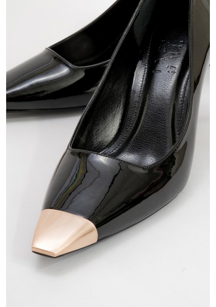 Moanda Siyah Rugan Kadın Ince Topuklu Ayakkabı modelleri