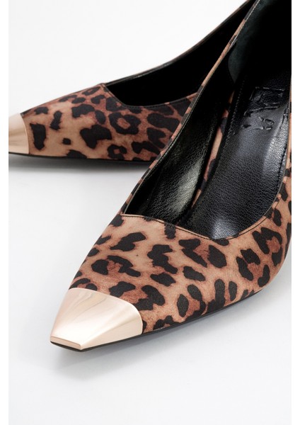 Moanda Siyah Sarı Desenli Kadın Ince Topuklu Ayakkabı modelleri