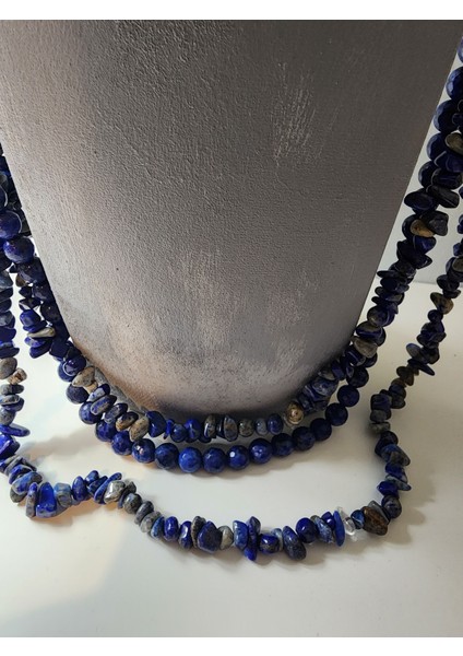 Lapis Lazuli ve Mavi Ceyt Orjinal Doğal Taş Kadın Kolye / Sağlık, Gençlik, Odaklanma ve Içhuzur - 75 cm Kolye Ebadı fiyatları