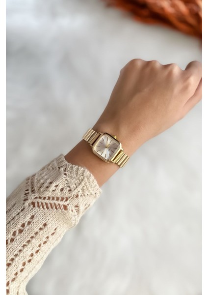 Kadın Saat Altın Rengi Metal Kol Saati