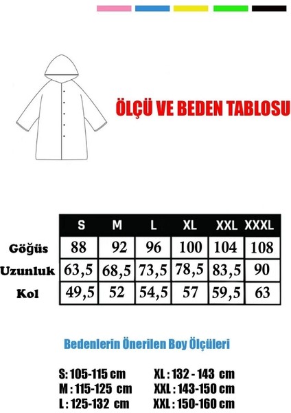 Unisex Çocuk Yağmurluğu Eva Kumaş Kapüşonlu Desenli Cepsiz Çıtçıtlı Sırt Çantası ile Giyilebilir Çocuk Yağmurluk