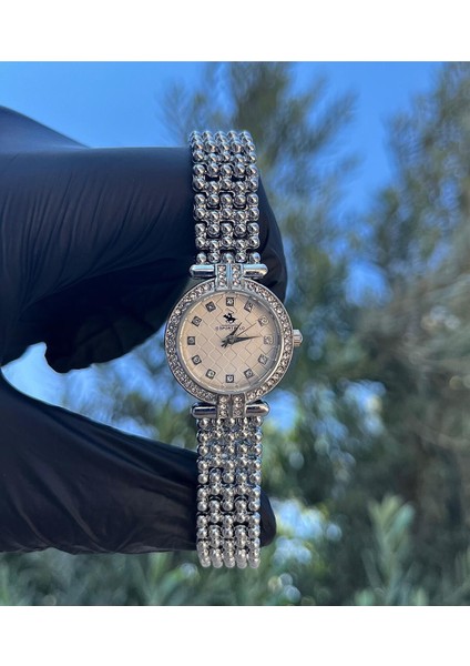 Metal Lüks Kordon Çerçevesi Taşlı Minimal Kadın Kol Saati