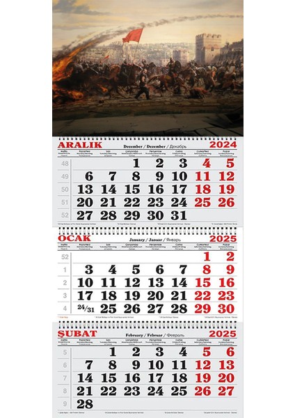 2025 Yılı Gemici Takvimi-Istanbul'un Fethi 1453
