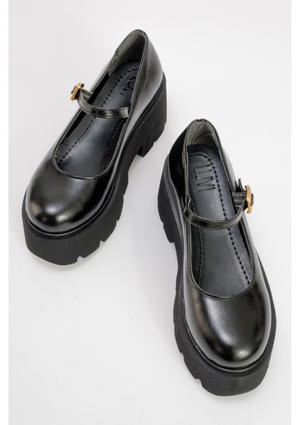 Linley Siyah Cilt Kadın Kalın Tabanlı Günlük Ayakkabı fiyatları