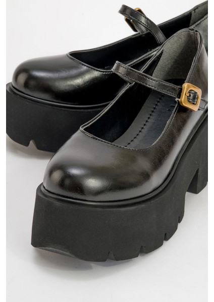 Linley Siyah Cilt Kadın Kalın Tabanlı Günlük Ayakkabı modelleri
