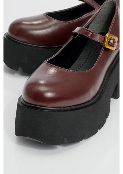 Linley Bordo Cilt Kadın Kalın Tabanlı Günlük Ayakkabı modelleri
