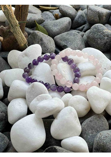 Ametist Pembe Kuvars Ikili Kombin Bileklik fiyatları