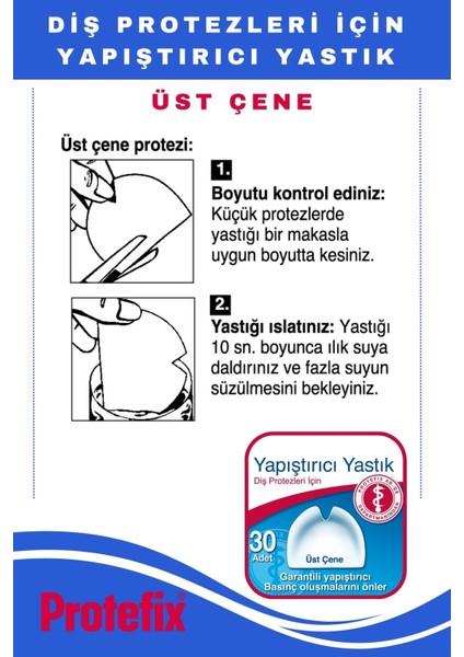 Üst Çene Yapıştırıcı Yastık 30'lu Paket