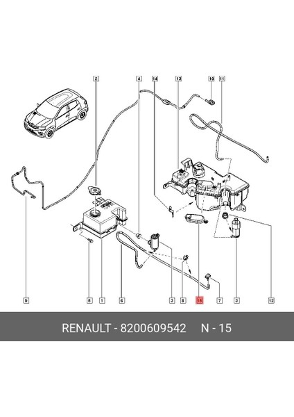 Su Fiskiye Deposu Kapağı Logan (Oem No: 8200609542)